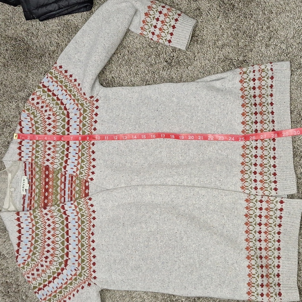 Orvis 100% wool cardigan sweater - southwestern gray - L - Picture 4 of 7